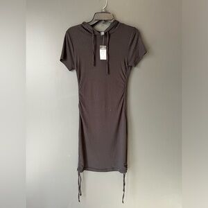 Black dress with hood. Sporty dress.